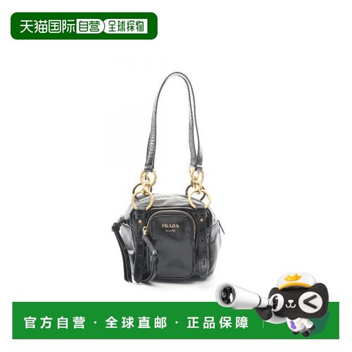 日本直邮中古Prada普拉达女包A级95新handbag手提包牛皮手提包黑