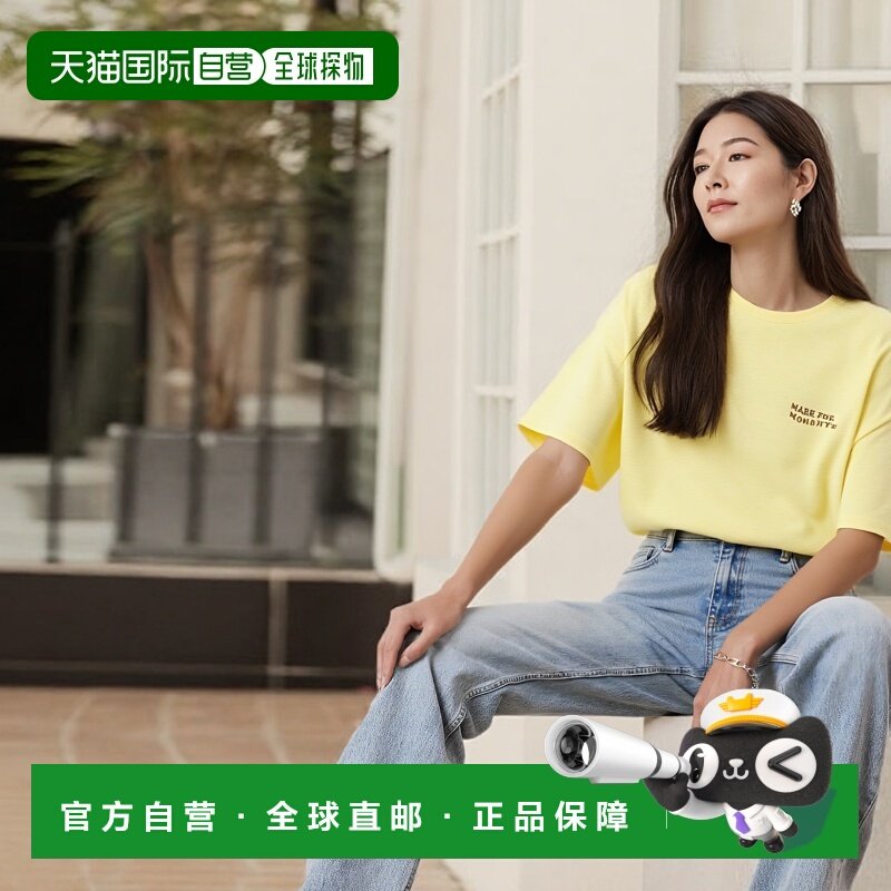 韩国直邮MARKM 女士女装T恤MIIBC88510_YE (W) WAVE SLOGAN GRAPHI
