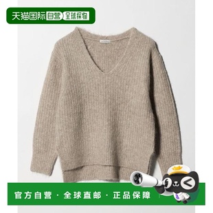 relaxing label 羊驼混纺麻花V领套头针织 日本直邮green 1h可退