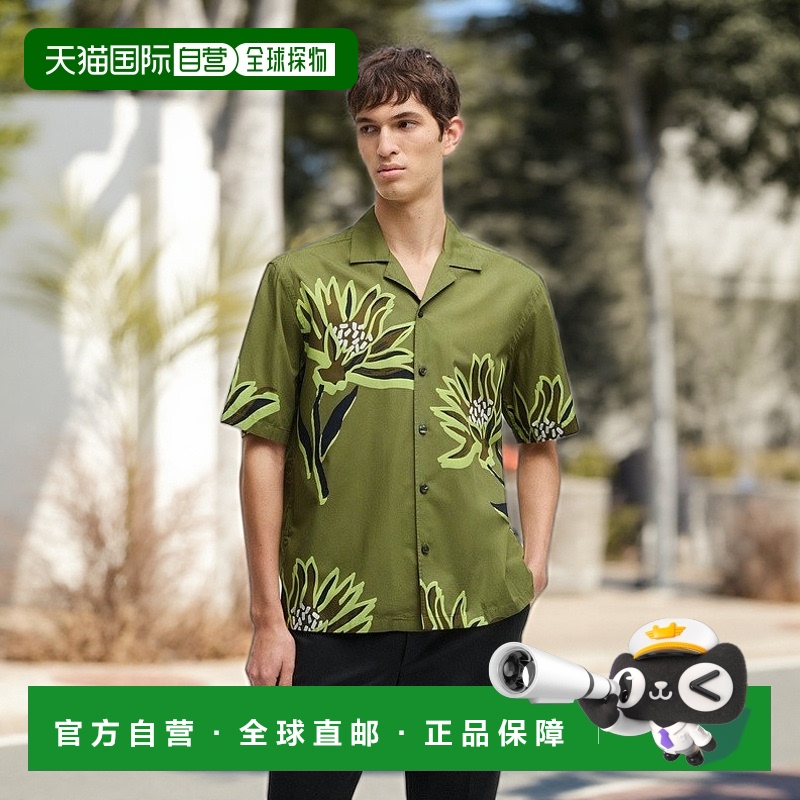 自营欧洲直邮HUGO BOSS雨果BOSS BLACK 棉质花卉印花休闲衬衫