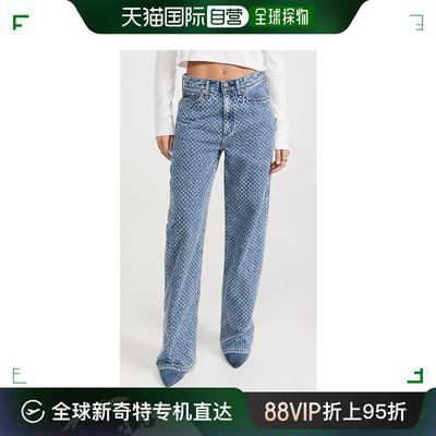 香港直邮潮奢 Rag & Bone 瑞格布恩 女士Logan 花呢牛仔裤