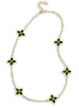 自营 savvy cie jewels18K Gold Vermeil Greeb Agate Flower Cho