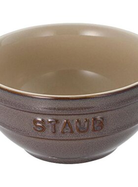 日本直邮Staub珐琅 汤杯  12cm 古董灰色 陶瓷碗1004990