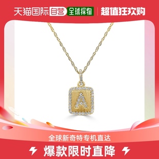 Gold yellow Initial Necklace Diamond sabrina14k 美国