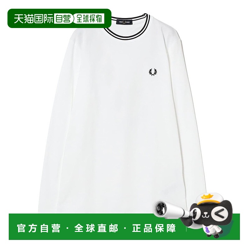 1h可退 日本直邮FRED PERRY 女士修身长袖T恤 领口双色贴边设计