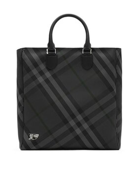 BURBERRY 男士斜挎包 80973551 AW2024 黑色 Grid 托特包