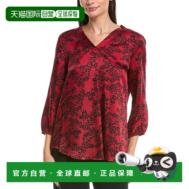 自营Jones New York 3/4-Sleeve Top - red 美国奥莱直发