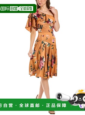 自营Theia Elora印花鸡尾酒会连衣裙-粉红色 美国奥莱直发服饰