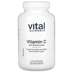 香港直邮Vital Nutrients,维生素 C 与生物类黄酮，220 粒素食胶