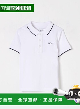 香港直邮BOSS 男童T恤 J05P1310P AW2025 白色 T-Shirt Bambino B