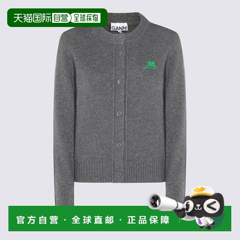 香港直邮GANNI 女士针织衫 K2592220 AW2025 灰色 Grey Core Futu