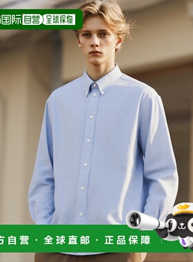 香港直邮FENDI 男士衬衫 FS1308ATM1F0U3X SS2025 蓝色 'Angel' s