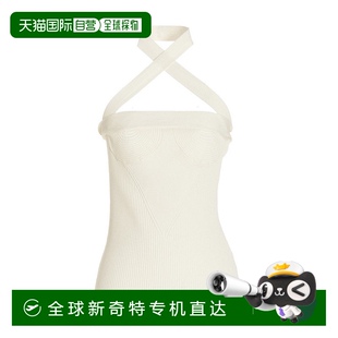 美国奥莱直发 自营 proenza schouler不对称肩部针织上衣 白色