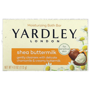 香港直邮Yardley London,保湿沐浴皂,乳木果酪乳,4 盎司(正品