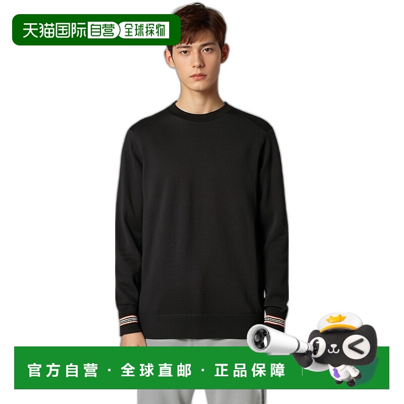 自营欧洲直邮Burberry博柏利男士羊毛标志性条纹装饰针织衫长袖