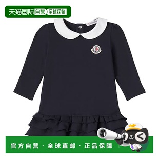 舒适时尚 香港直邮moncler blue蓝色 棉混纺抓绒连衣裙童装 婴儿