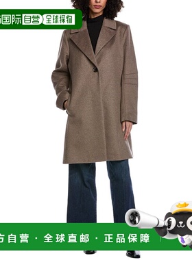 自营Via Spiga Walker Wool-Blend Coat - brown 美国奥莱直发