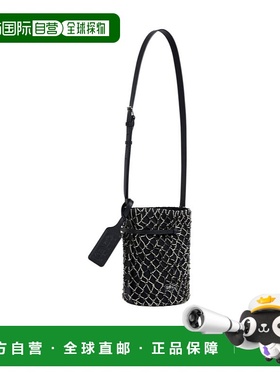 香港直邮KENZO 女士单肩包 FF52SA604B0599 SS2025 黑色 帆布渔网