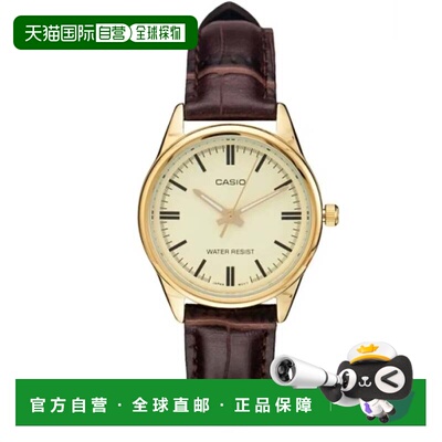 自营Casio Women’s Gold-Tone Leather Strap Analog Watch - LT