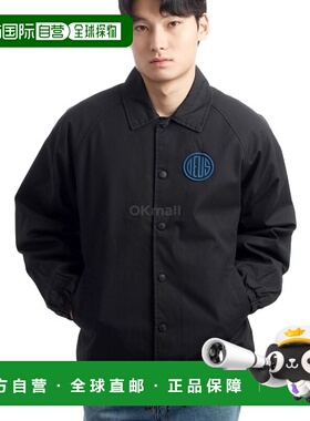 韩国直邮DEUS Pill 徽标教练夹克 (DMF246748-BLK) 夹克高端流行