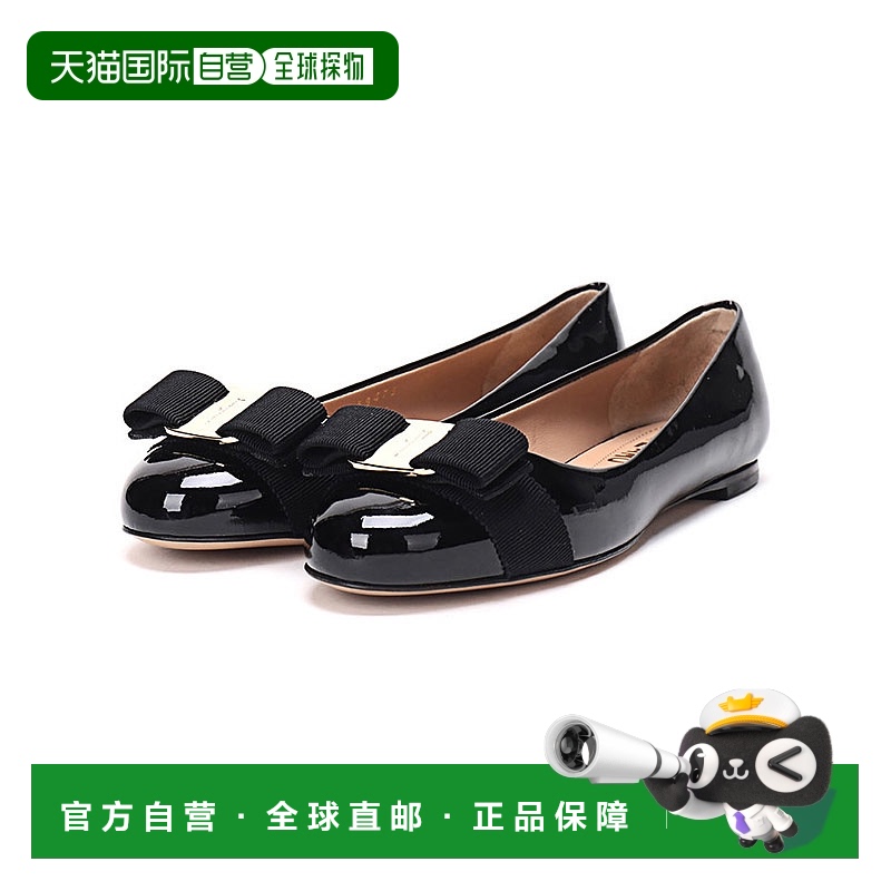 香港直邮FERRAGAMO 菲拉格慕 女士VARINA系列牛皮蝴蝶结平底鞋/05