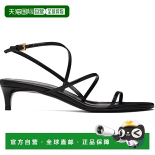 1h可退 香港直邮潮奢 KHAITE 女士 黑色 Loop Kitten Heel 凉鞋 F