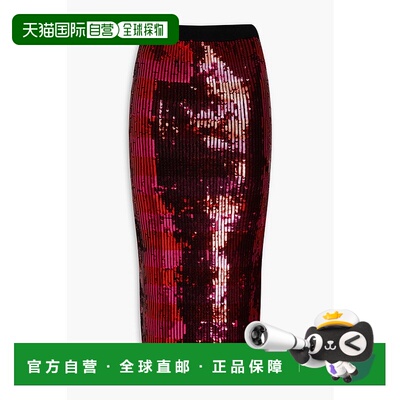 香港直邮CAROLINA HERRERA 女士 珠片羊毛中长半身裙 F2212E301KS