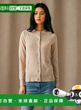 1h可退 香港直邮Burberry 巴宝莉 女士 標誌刺繡紐扣開襟衫 81031