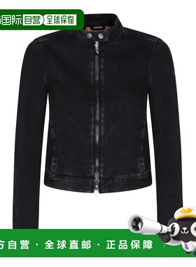 1h可退 香港直邮潮奢 Diesel 迪赛 女士 黑色棉质牛仔布夹克 A134