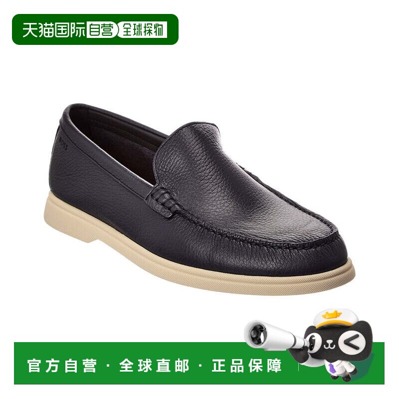 自营Hugo Boss Siena皮革乐福-蓝色 男鞋一脚蹬美国直发奥莱图片