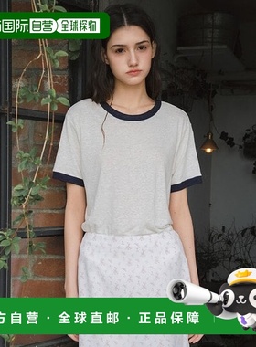 韩国直邮ANEDIT [단독] G Rib Coloration Linen Half Tshirt_2colo