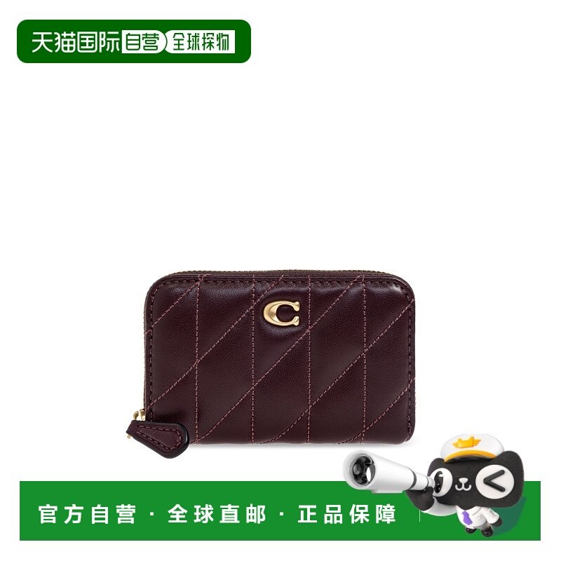 香港直邮COACH 女士卡包 CM5050B4YDS AW2025 酒红色 Leather wal
