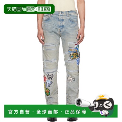 1h可退 香港直邮潮奢 AMIRI 男士 蓝色 Station Patch Repair Sli