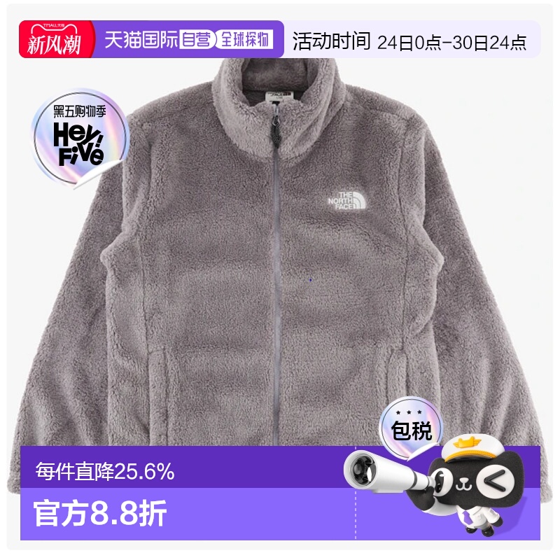 韩国直邮北面THE NORTH FACE Logo 拉链立领加绒长袖外套NJ4FR50