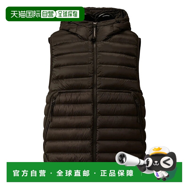 自营c.p. companyD.D.贝壳护目镜羽绒背心-黑色 美国奥莱直发