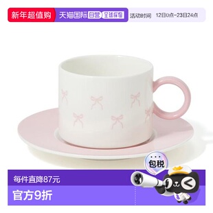 日本直邮Francfranc 粉红蝴蝶结茶杯套组