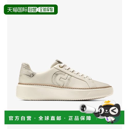 自营 Cole Haan Grandpro Topspin W31301女式运动鞋8.5象牙色皮F