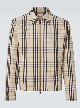 潮奢 Burberry 巴宝莉 男士 格纹棉质夹克 001302