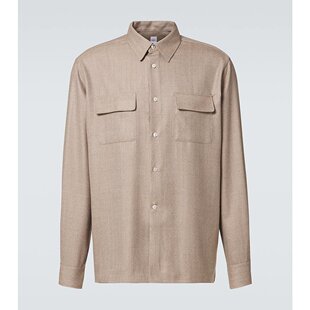 潮奢 Berluti 伯尔鲁帝 男士 人字纹羊毛衬衫 004119