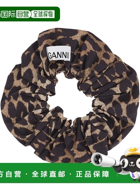 香港直邮GANNI 女士帽子 A5993943 SS2026 棕色 Animalier scrunc