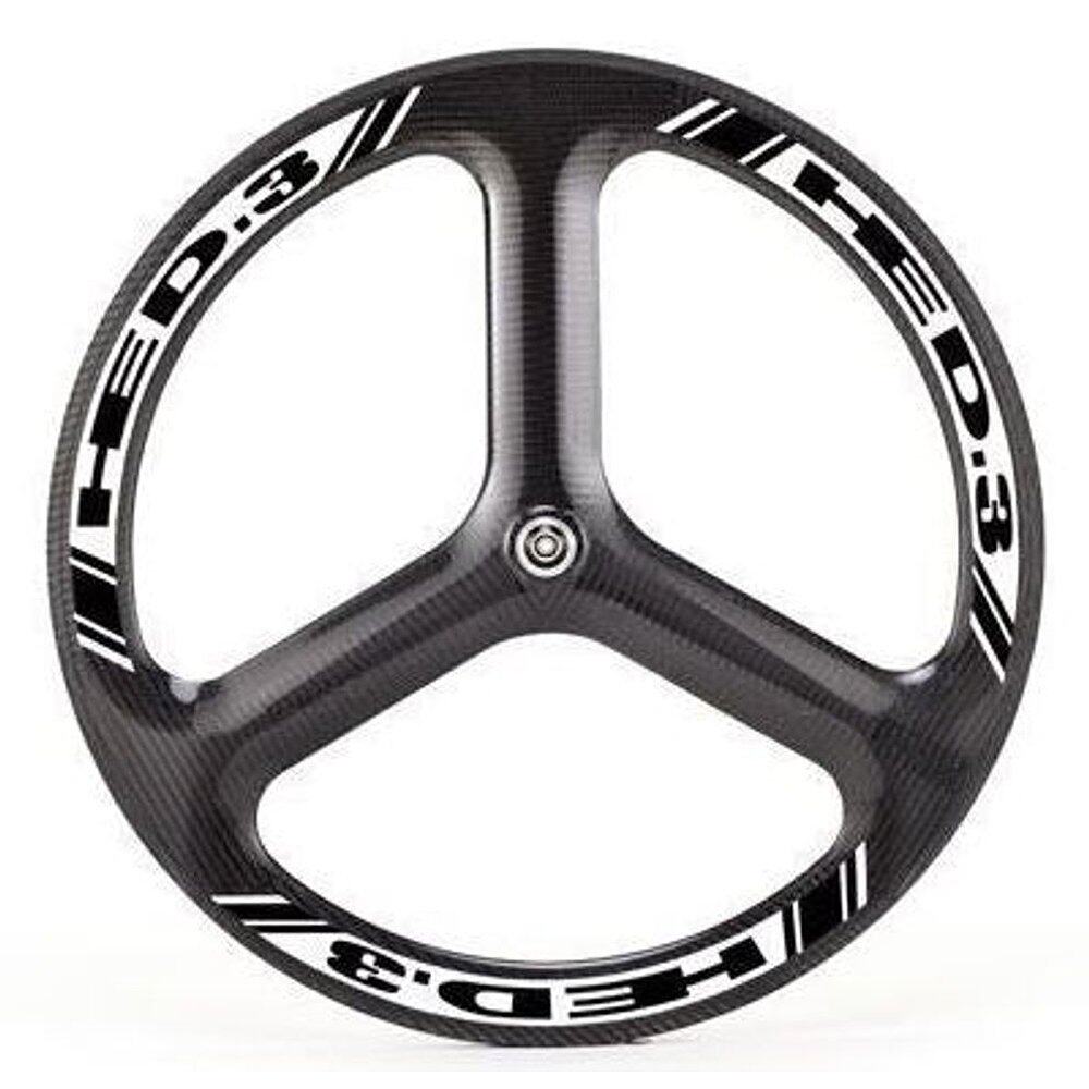 HED H3 FR碳纤维三柱原子胎跑车后轮框公路自行车轮组后辘19X55MM