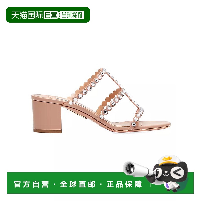 1h可退 【美国直邮】Aquazzura|龙舌兰缀饰皮革穆勒鞋女鞋凉鞋