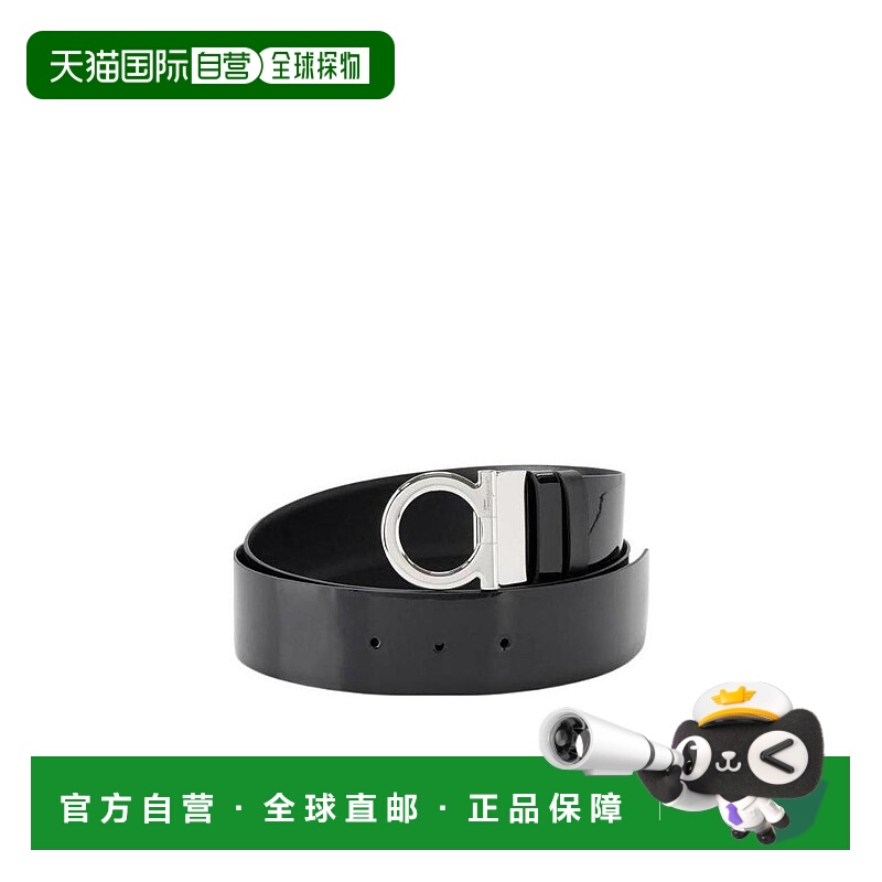 香港直邮Salvatore Ferragamo 黑色徽标扣饰皮带菲拉格慕 23A946