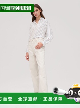 自营lilysilkStriped Oversize Silk Blouse for Women - navy-bl