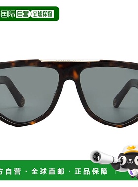自营Philipp Plein Grey Green Pilot Ladies Sunglasses SPP093M