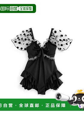 日本直邮日潮 GRL波点透视荷叶边泳衣se414