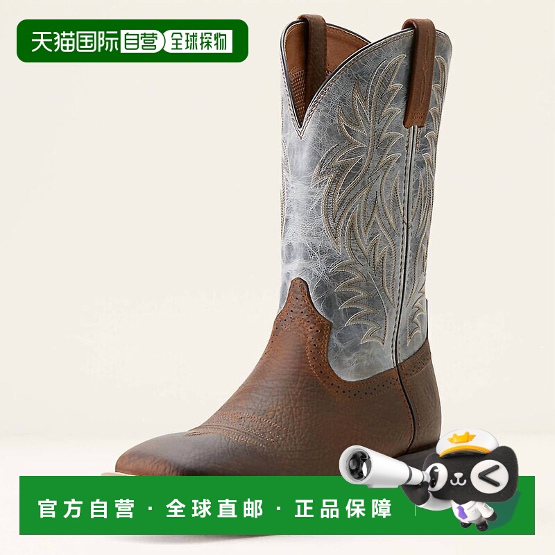 自营 ariat男士运动宽方头牛仔靴（棕色） - 棕色 美国奥莱直发