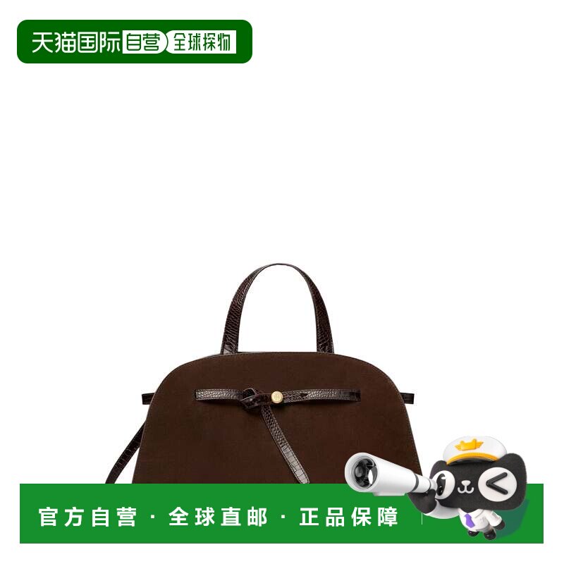 自营tory burchRome绒面革装饰Bauletto包-黑色 美国奥莱直发