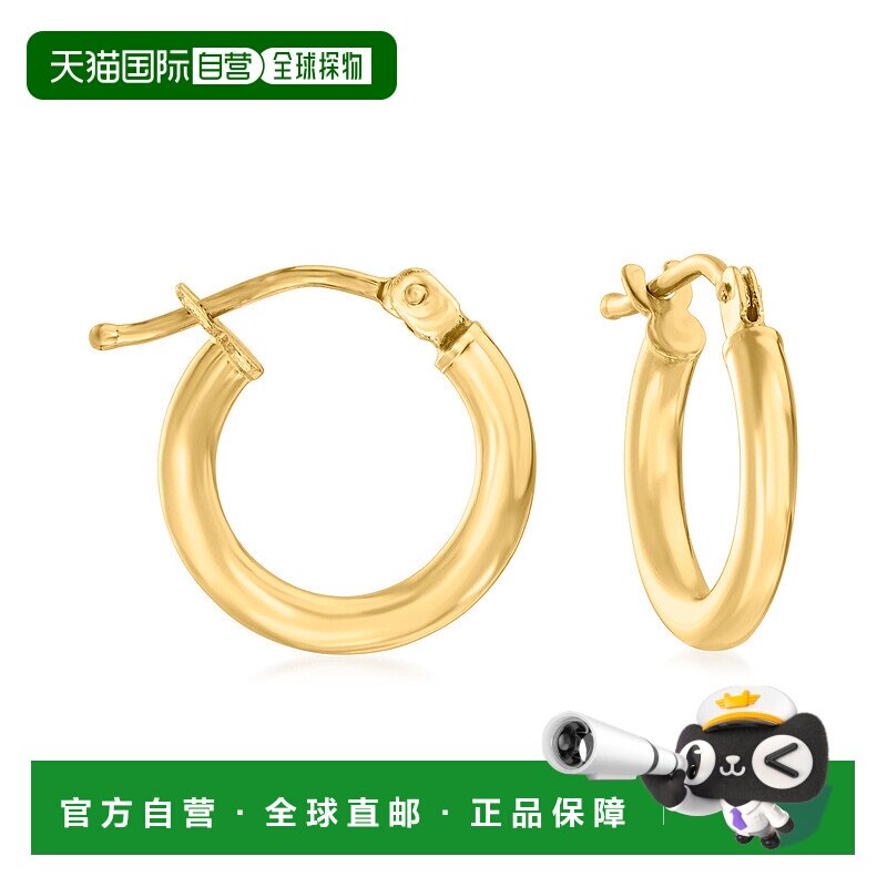 自营 Ross-Simons 意大利 2 毫米 18kt 黄金圈形耳环 - 黄色 美国