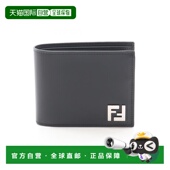日本直邮中古Fendi芬迪女S级99新Bi fold wallet双折钱包牛皮短钱